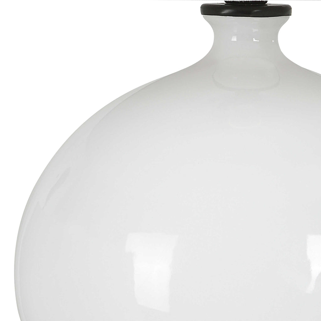 Collar Gloss White Table Lamp - Bombay Mercantile