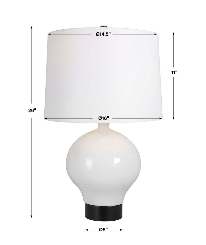 Collar Gloss White Table Lamp - Bombay Mercantile
