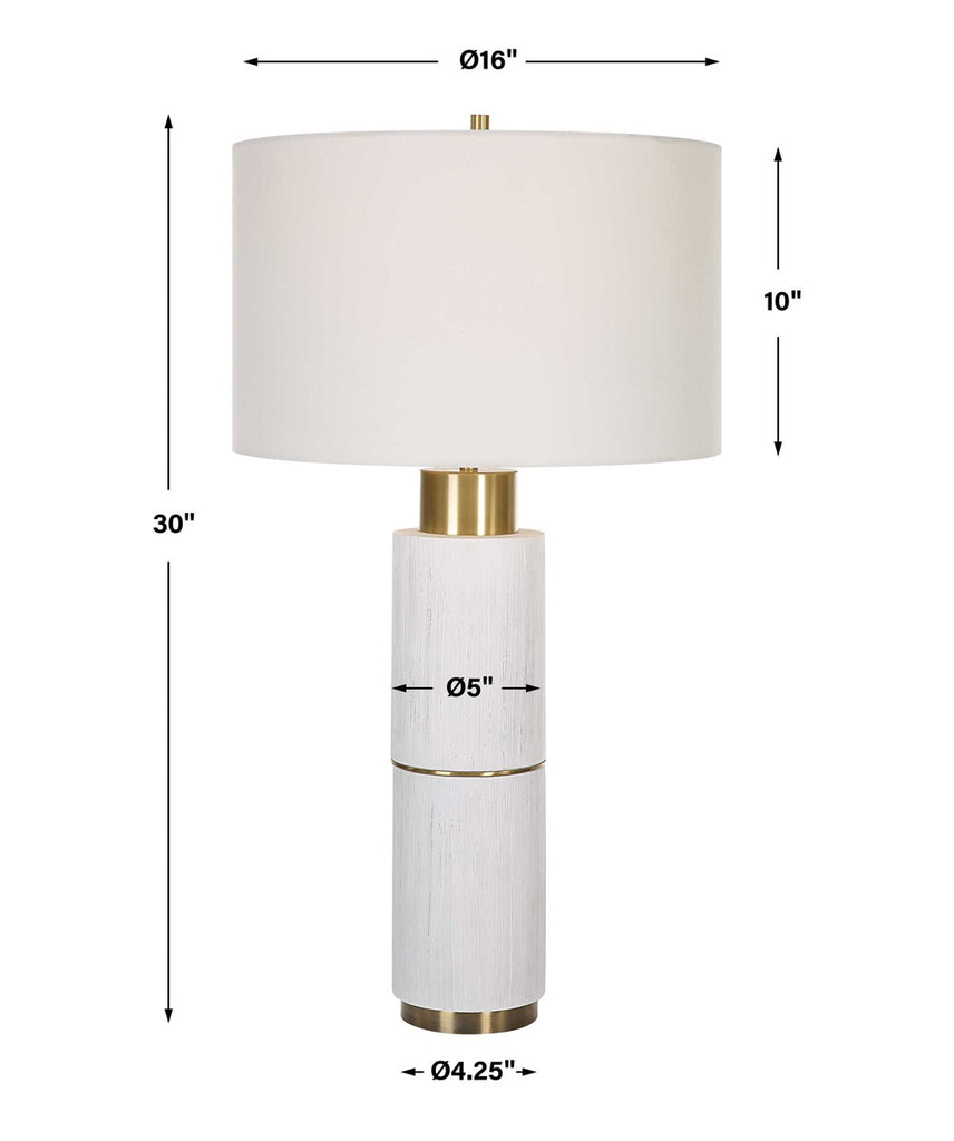 Ruse Whitewashed Table Lamp - Bombay Mercantile