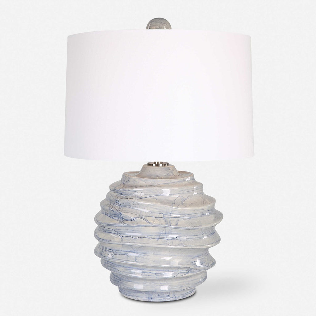 Waves Blue & White Accent Lamp - Bombay Mercantile