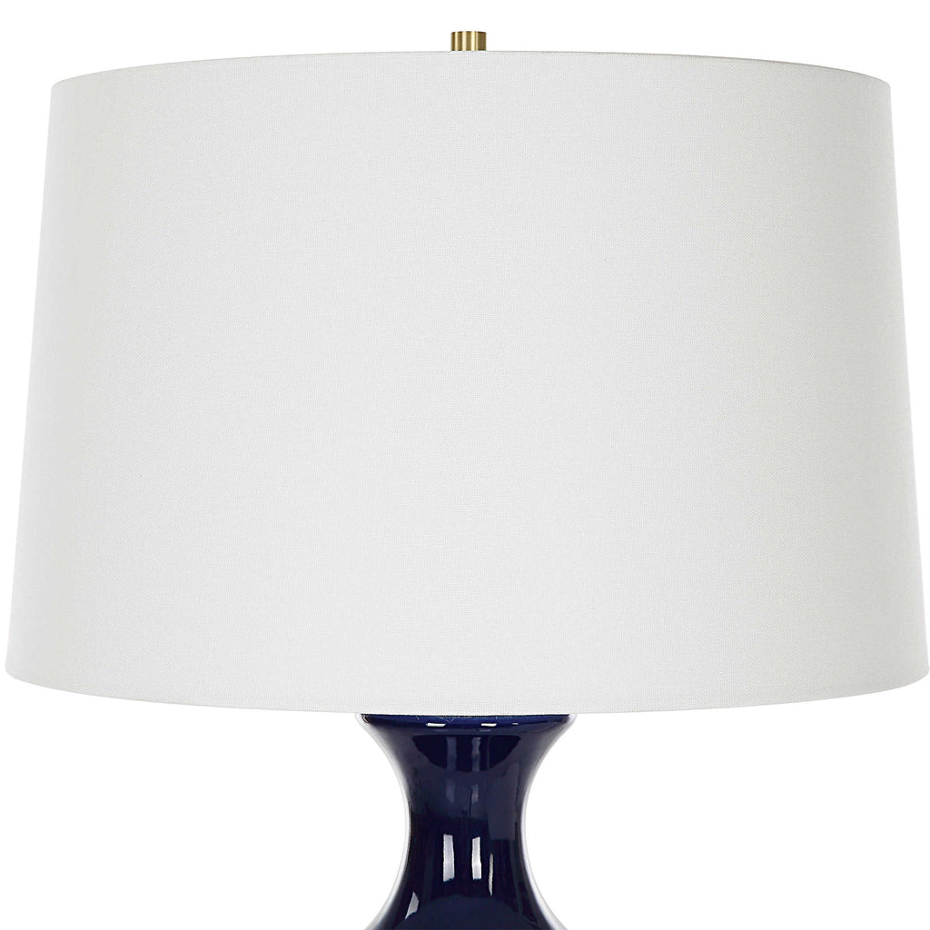 Coil Sculpted Blue Table Lamp - Bombay Mercantile