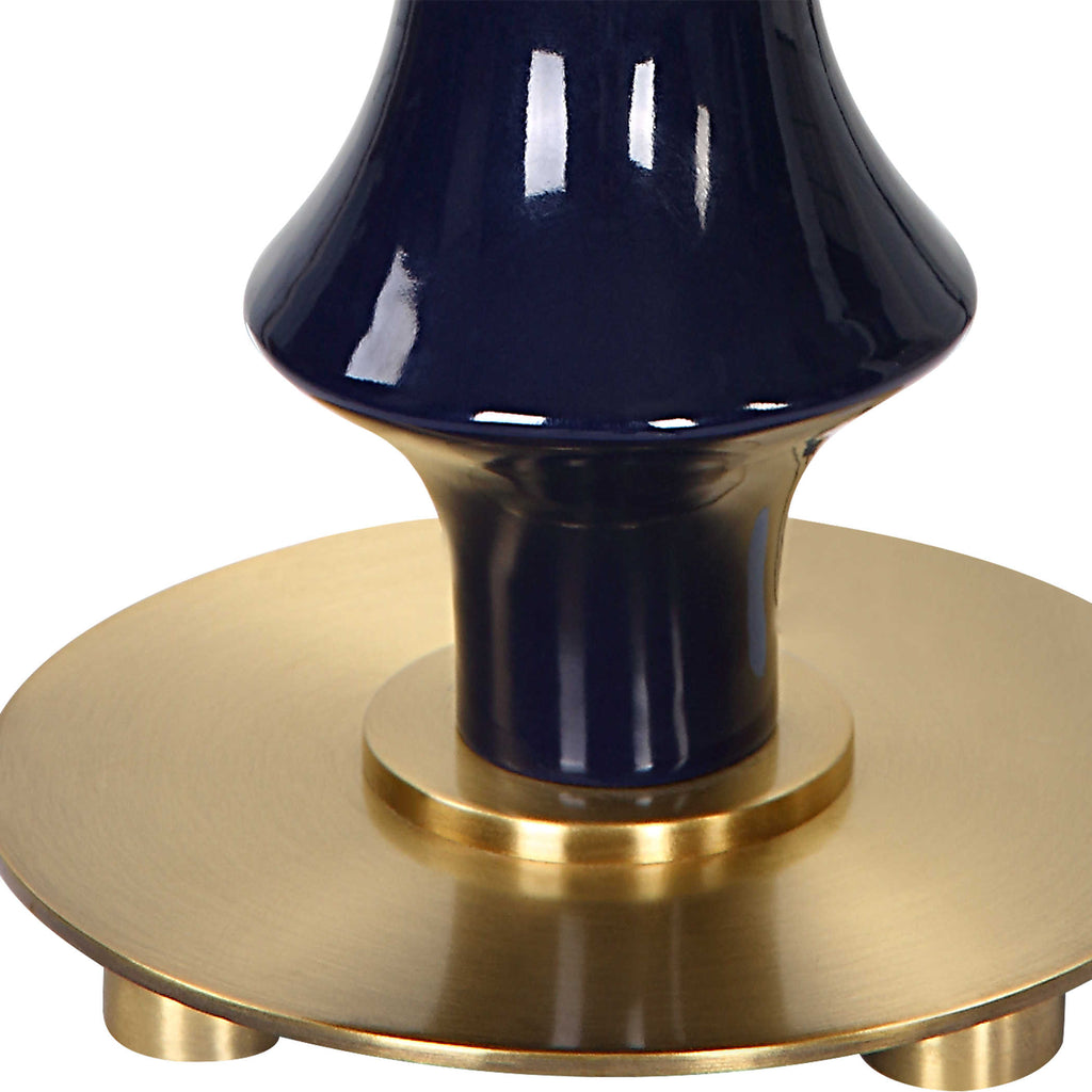 Coil Sculpted Blue Table Lamp - Bombay Mercantile
