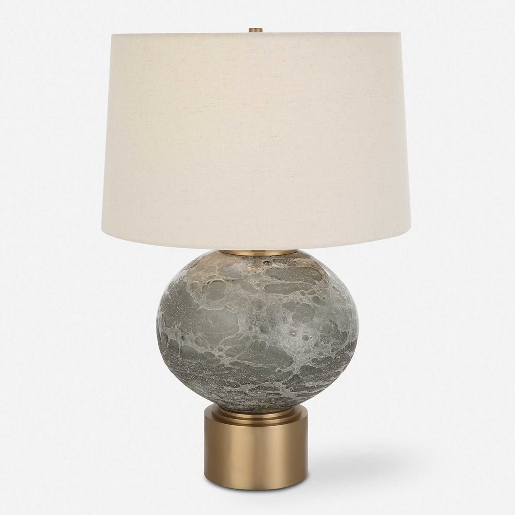 Lunia Gray Glass Table Lamp - Bombay Mercantile