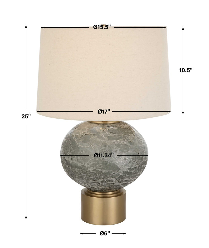 Lunia Gray Glass Table Lamp - Bombay Mercantile
