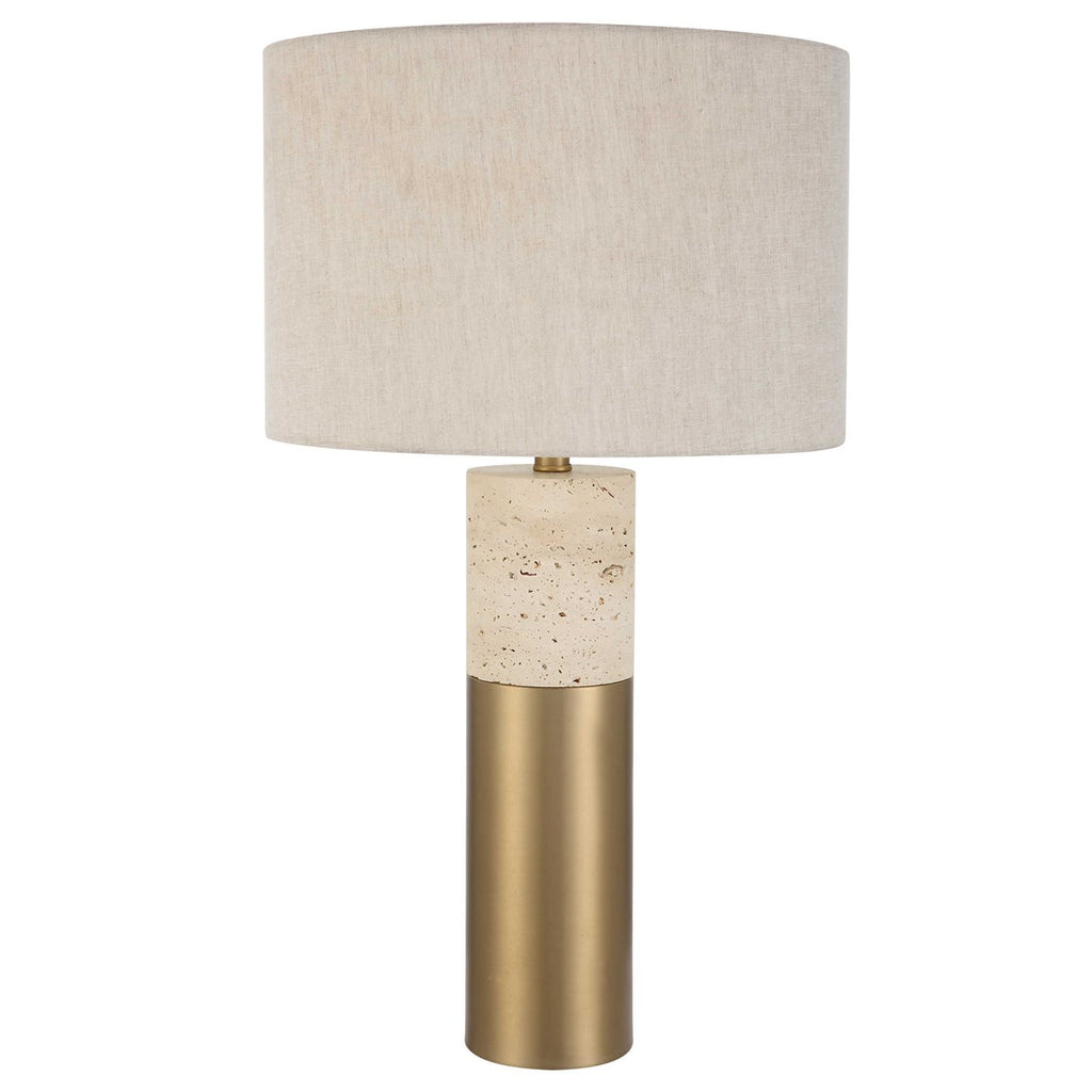 Gravitas Elegant Brass & Stone Lamp - Bombay Mercantile