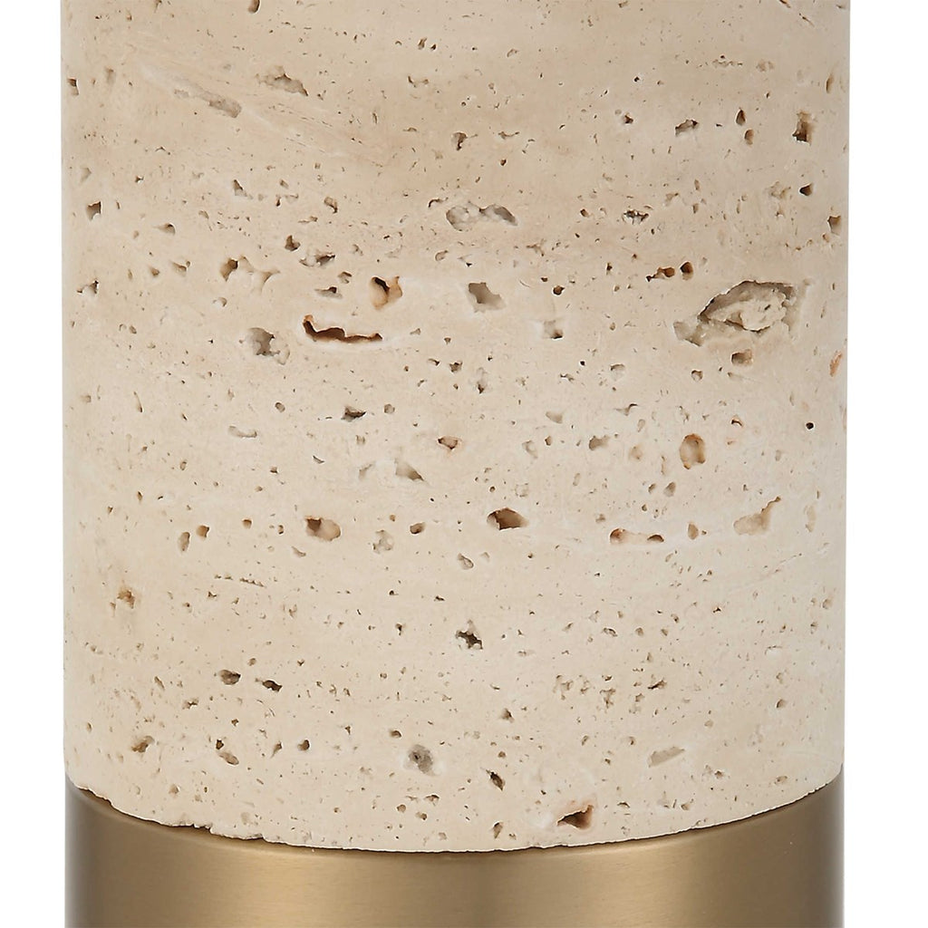 Gravitas Elegant Brass & Stone Lamp - Bombay Mercantile