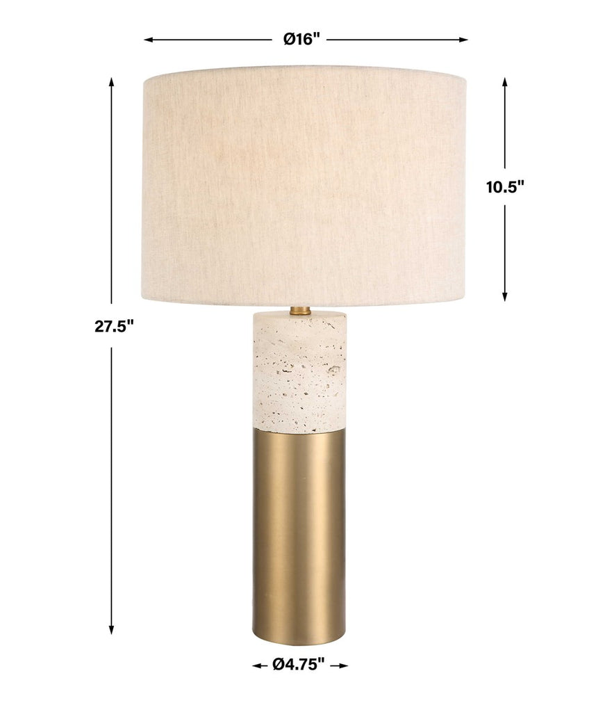 Gravitas Elegant Brass & Stone Lamp - Bombay Mercantile