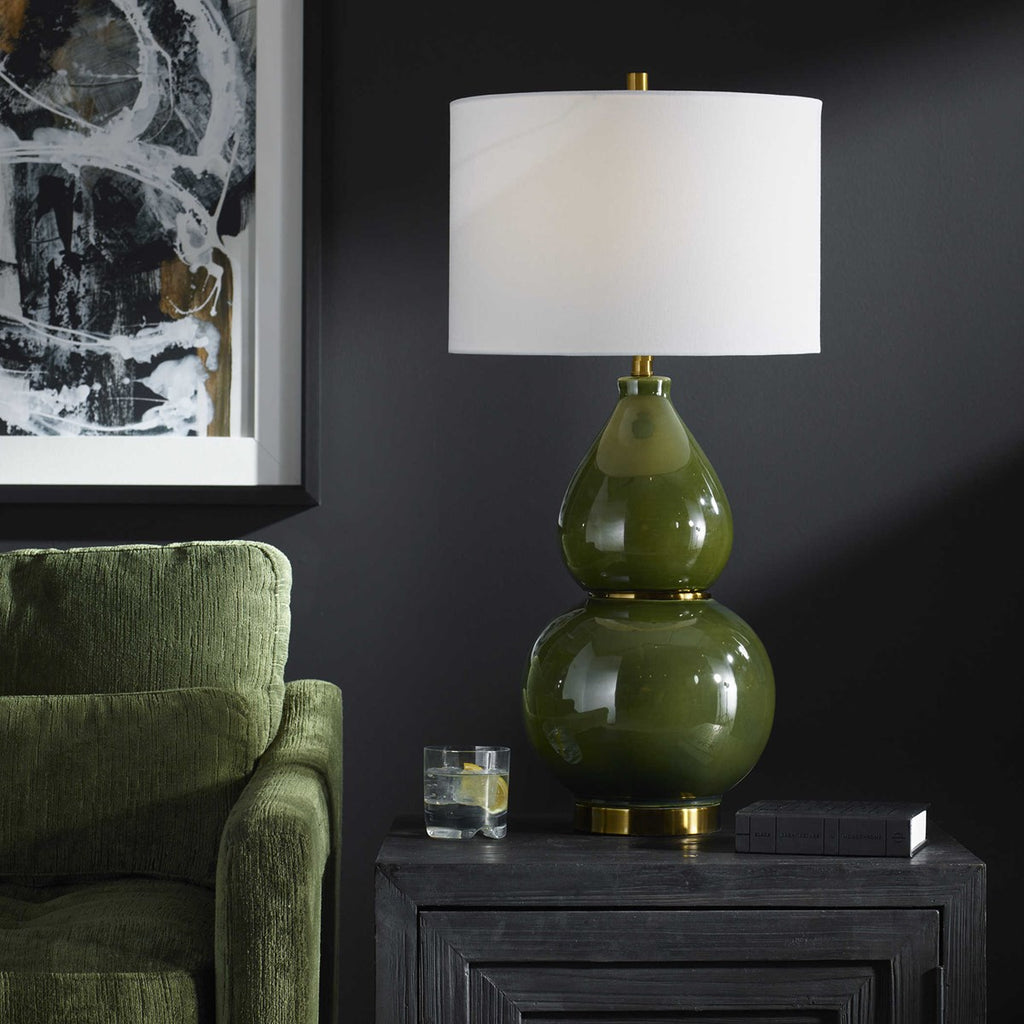 Gourd Green Table Lamp - Bombay Mercantile