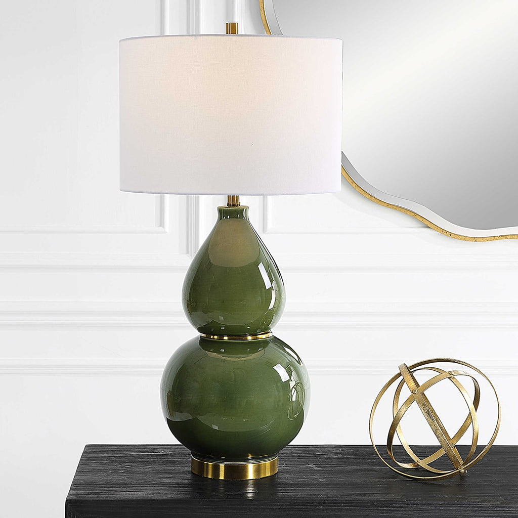 Gourd Green Table Lamp - Bombay Mercantile