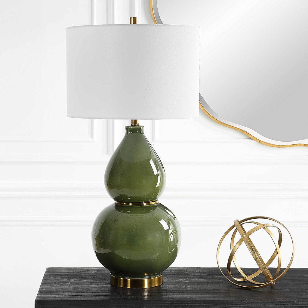 Gourd Green Table Lamp - Bombay Mercantile
