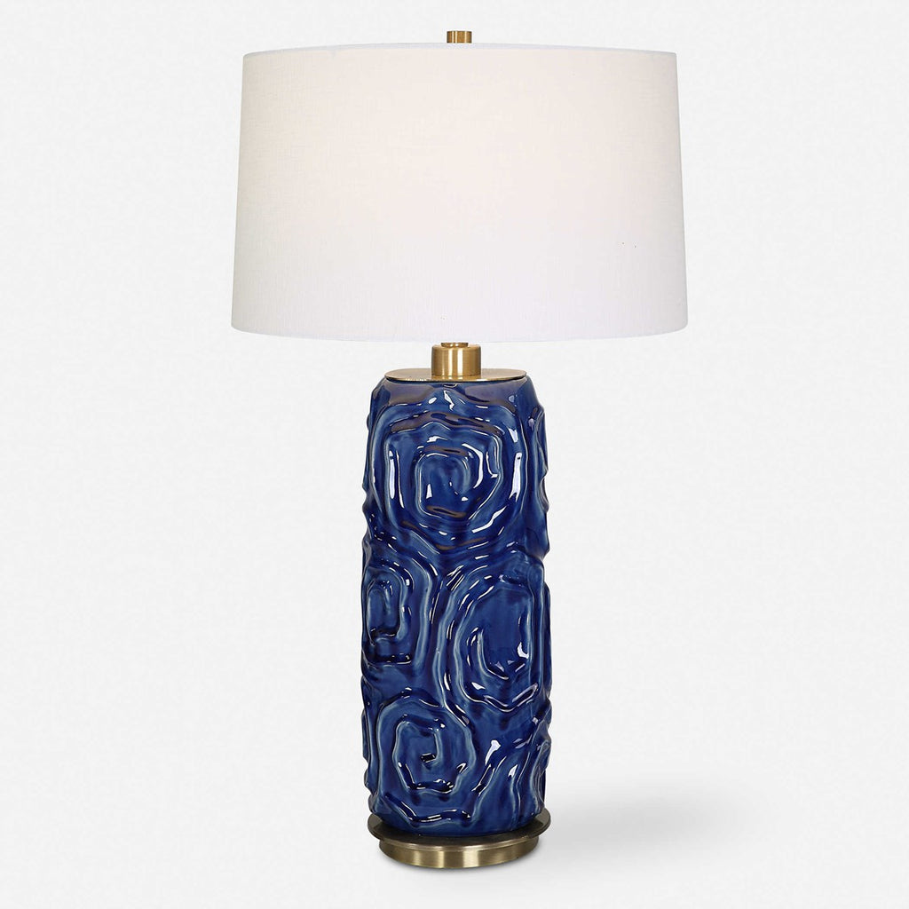 Zade Blue Table Lamp - Bombay Mercantile