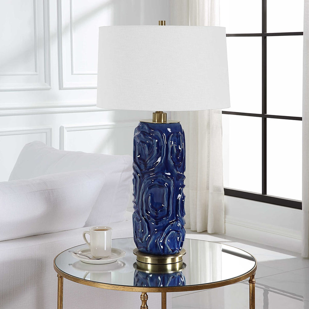 Zade Blue Table Lamp - Bombay Mercantile