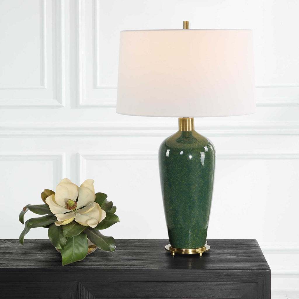 Verdell Green Table Lamp - Bombay Mercantile