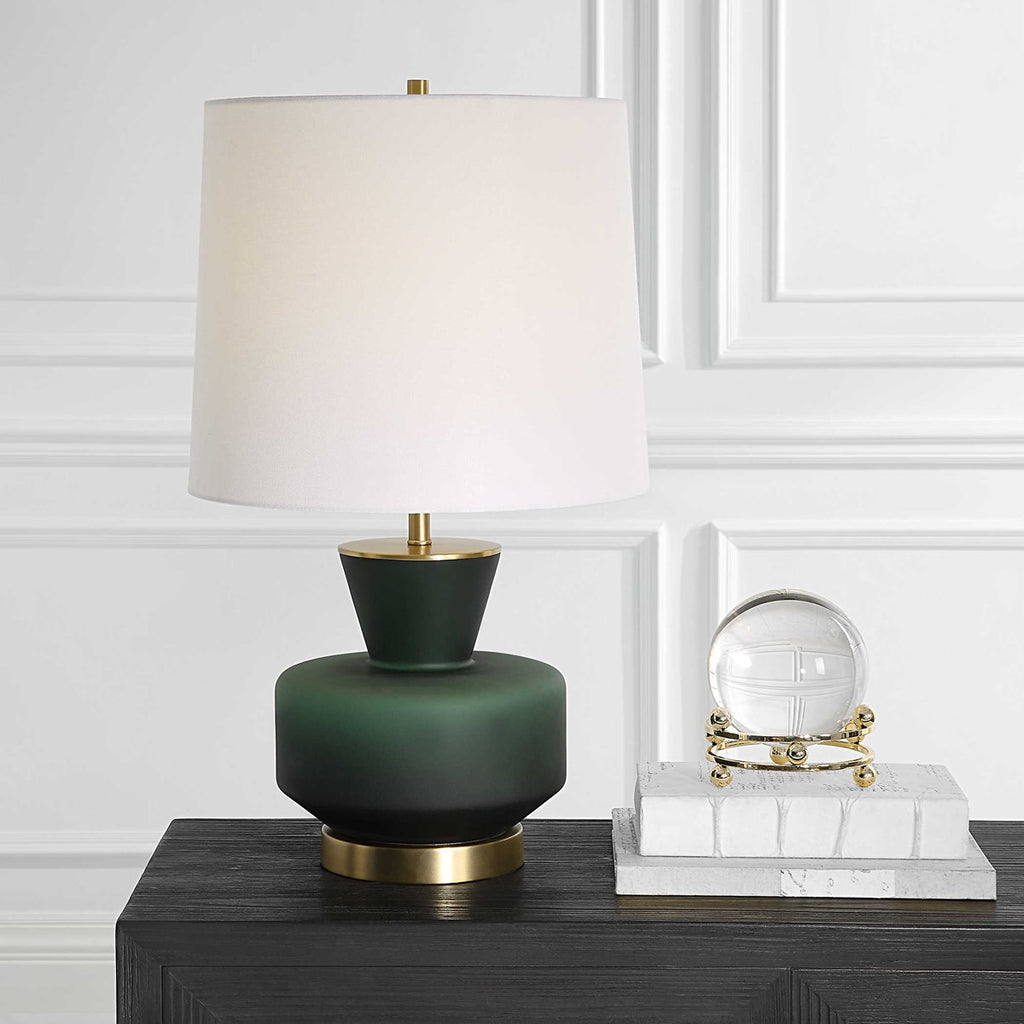 Trentino Dark Emerald Green Table Lamp - Bombay Mercantile