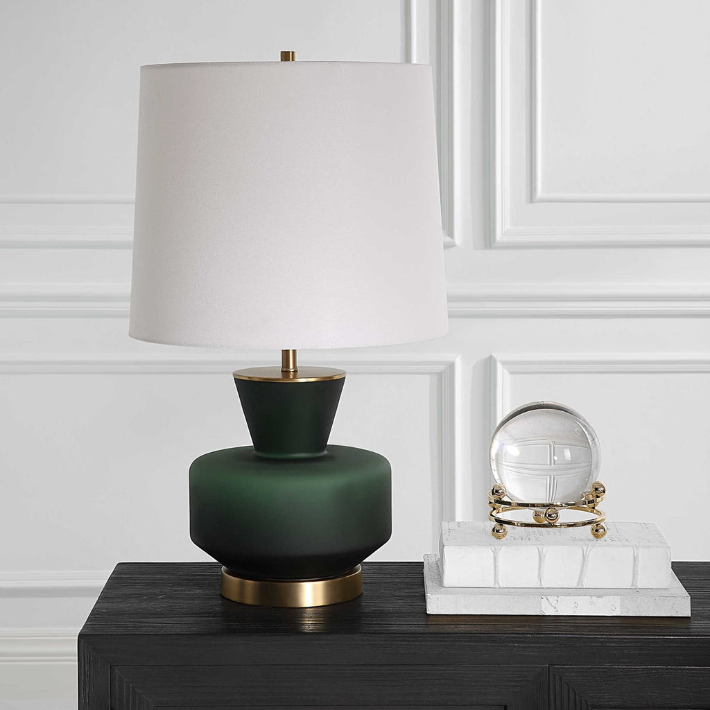Trentino Dark Emerald Green Table Lamp - Bombay Mercantile