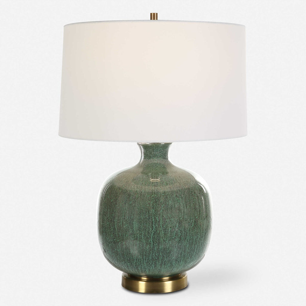 Nataly Aged Green Table Lamp - Bombay Mercantile
