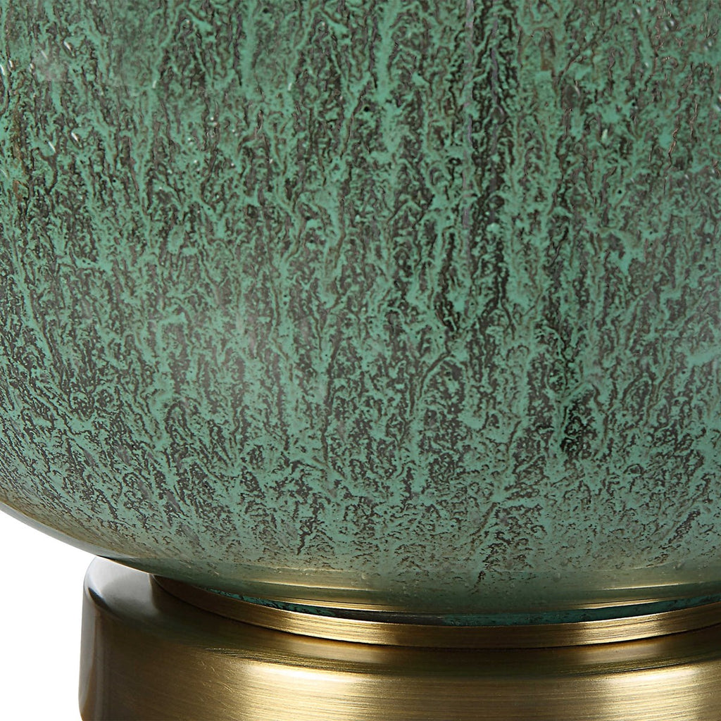 Nataly Aged Green Table Lamp - Bombay Mercantile