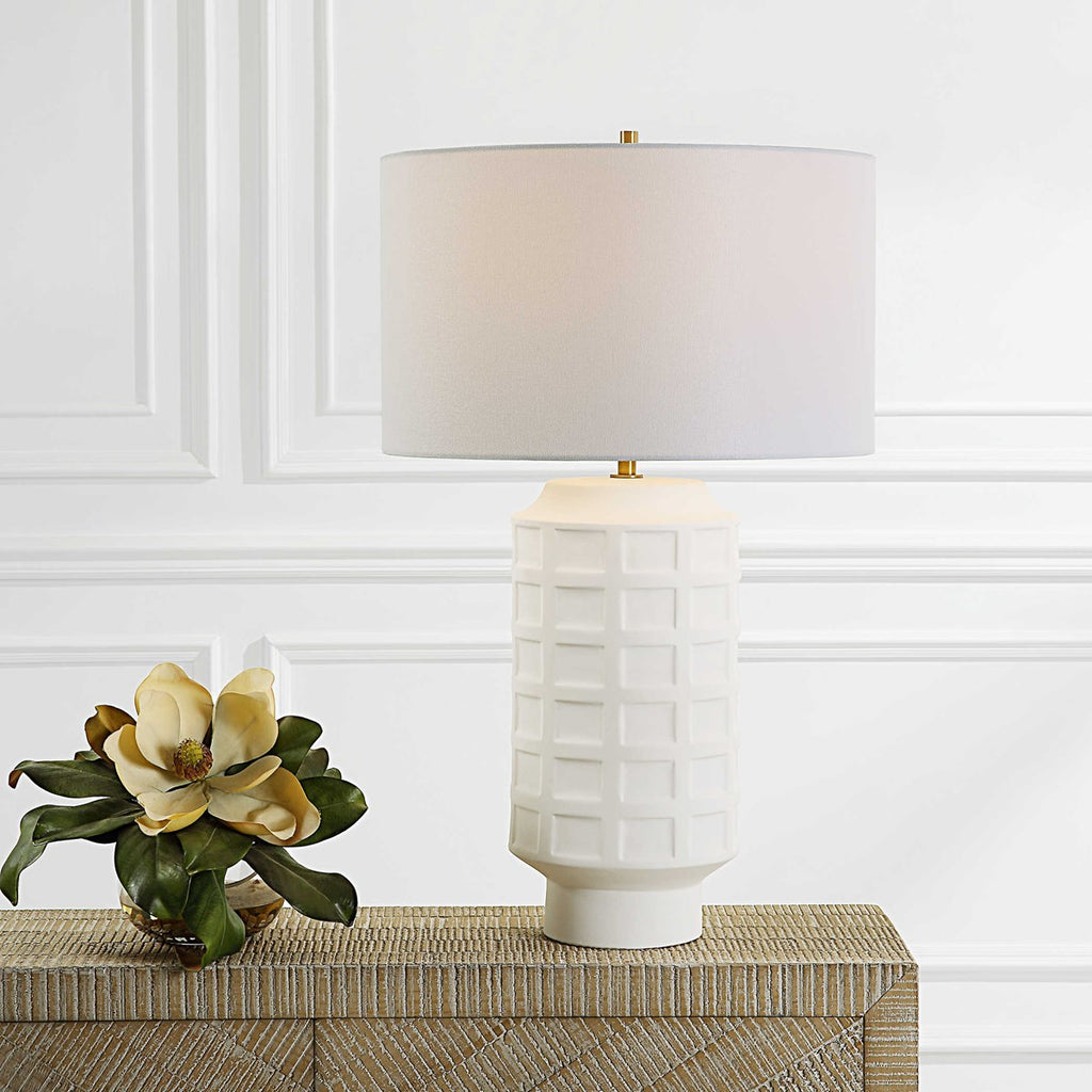 Window Pane White Table Lamp - Bombay Mercantile