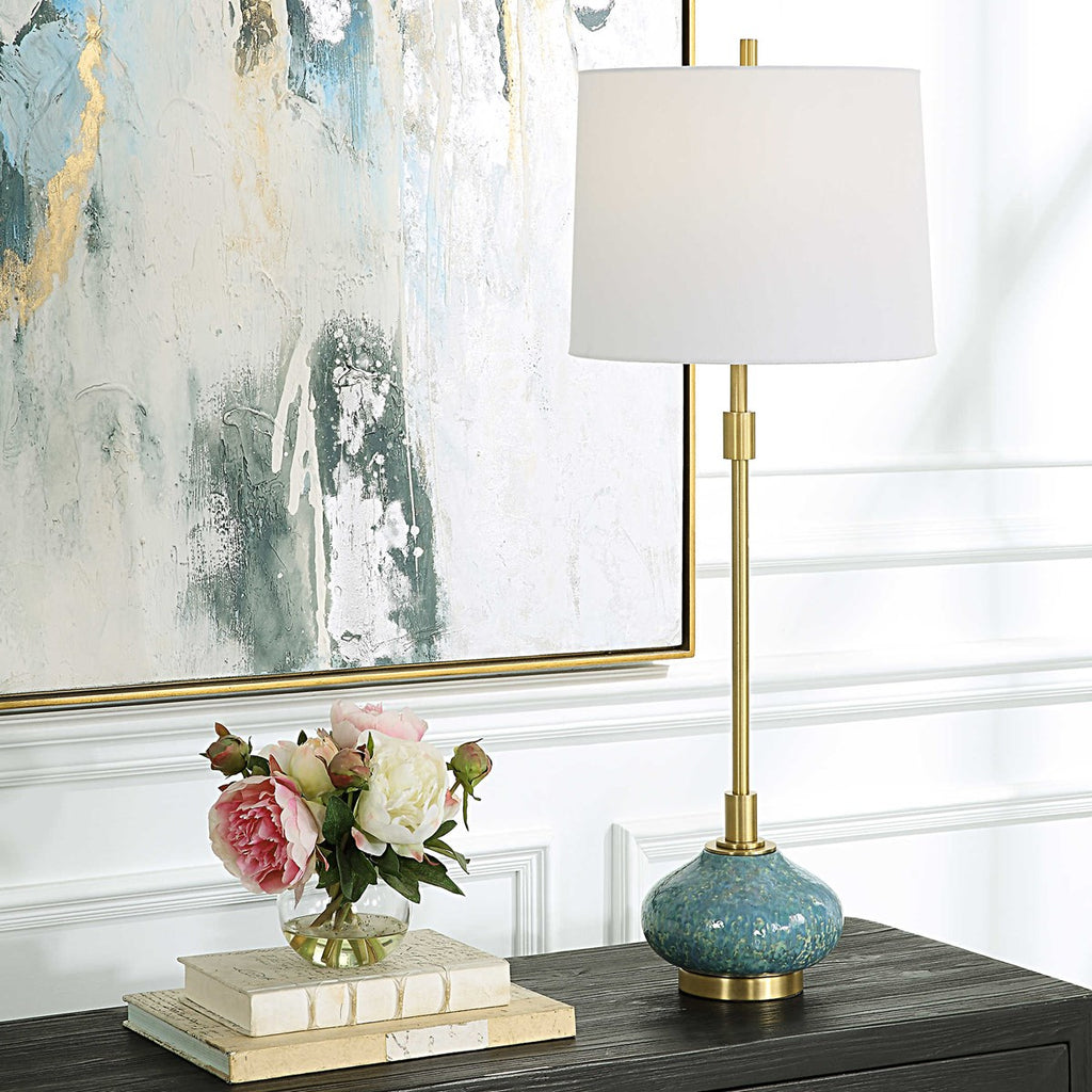Kaimana Aged Blue Buffet Lamp - Bombay Mercantile