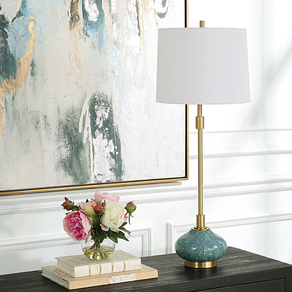 Kaimana Aged Blue Buffet Lamp - Bombay Mercantile