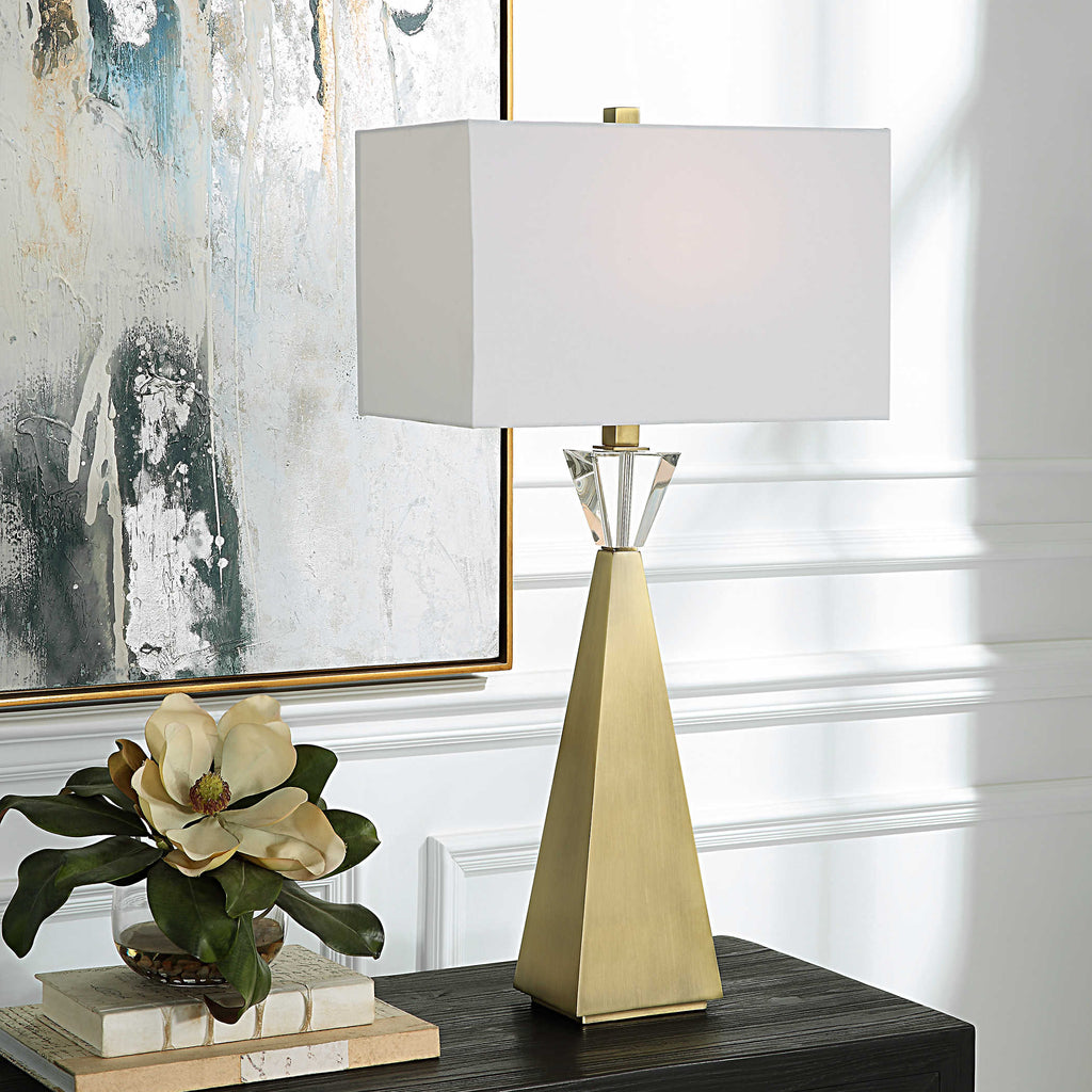 Arete Modern Brass Table Lamp - Bombay Mercantile