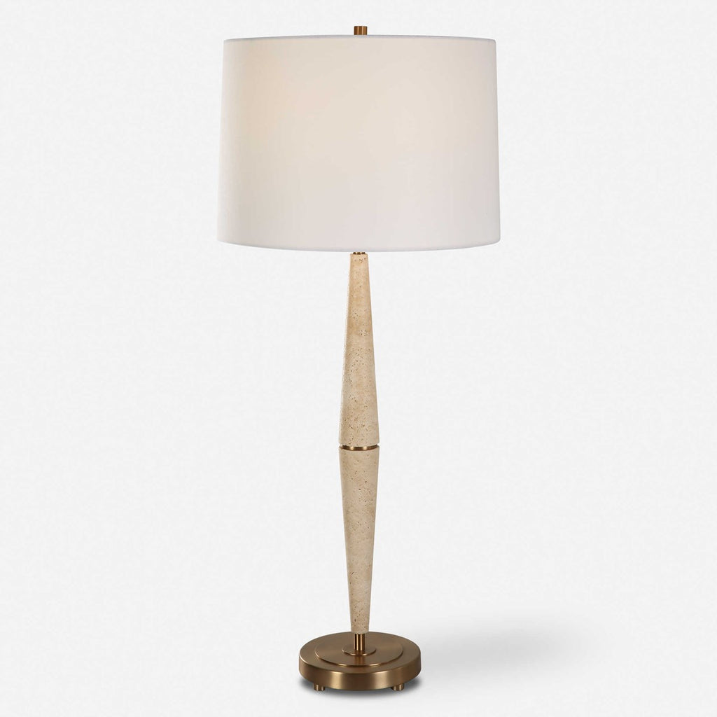 Palu Travertine Table Lamp - Bombay Mercantile
