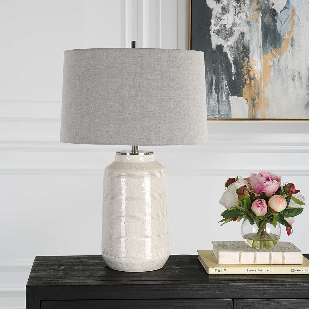 Odawa White Farmhouse Table Lamp - Bombay Mercantile