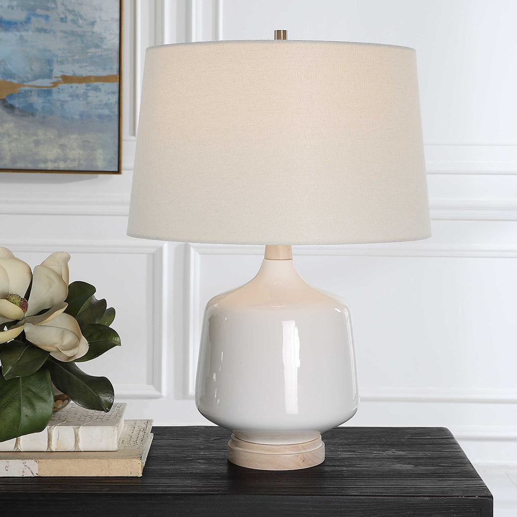 Opal Gloss White Table Lamp - Bombay Mercantile