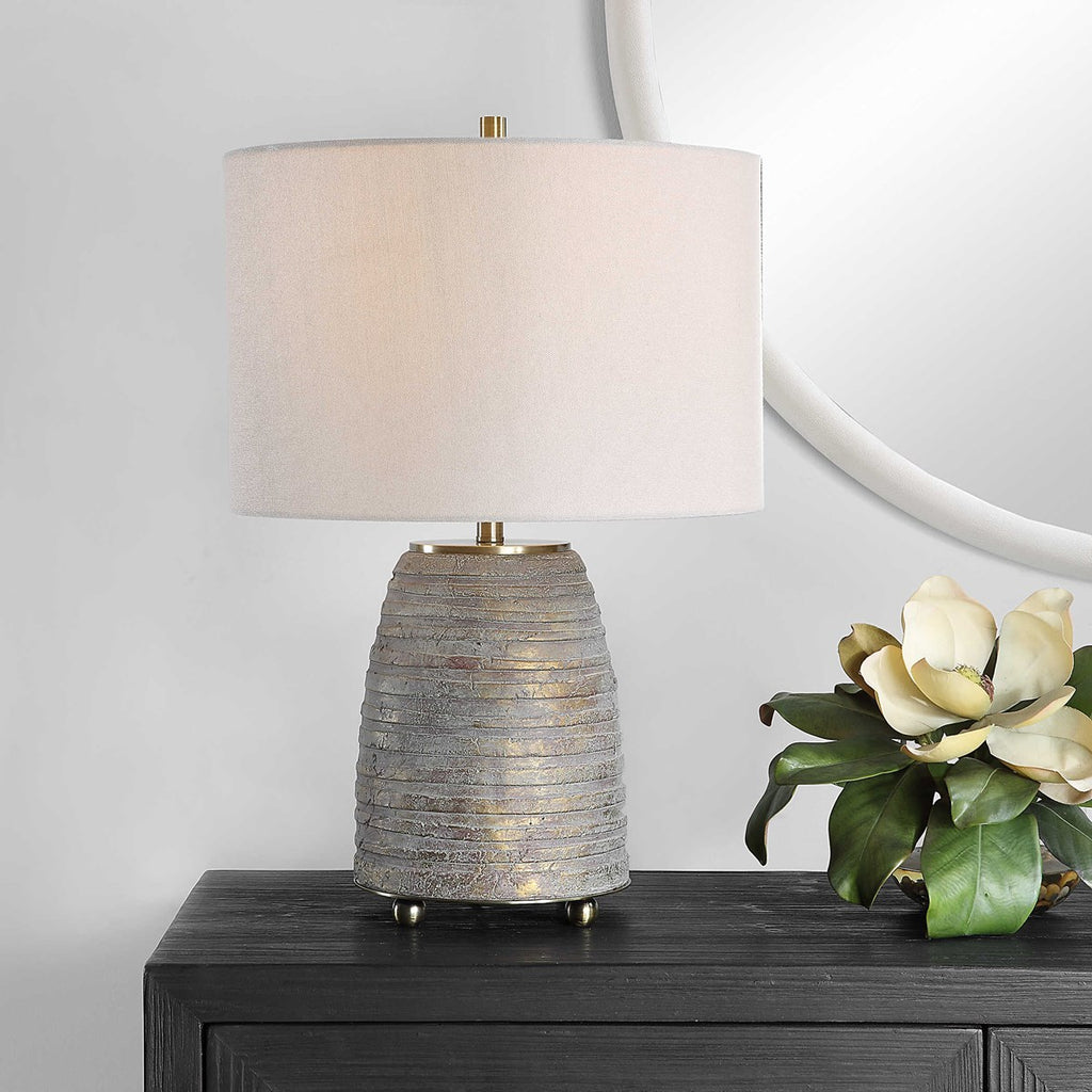 Gorda Bronze Ceramic Table Lamp - Bombay Mercantile