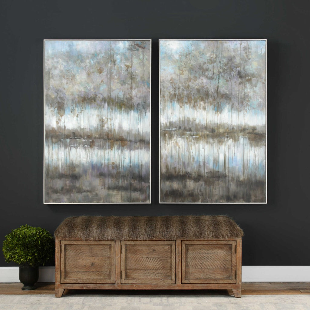 Gray Reflections Landscape Art Set of 2 - Bombay Mercantile