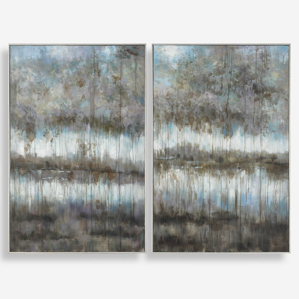 Gray Reflections Landscape Art Set of 2 - Bombay Mercantile