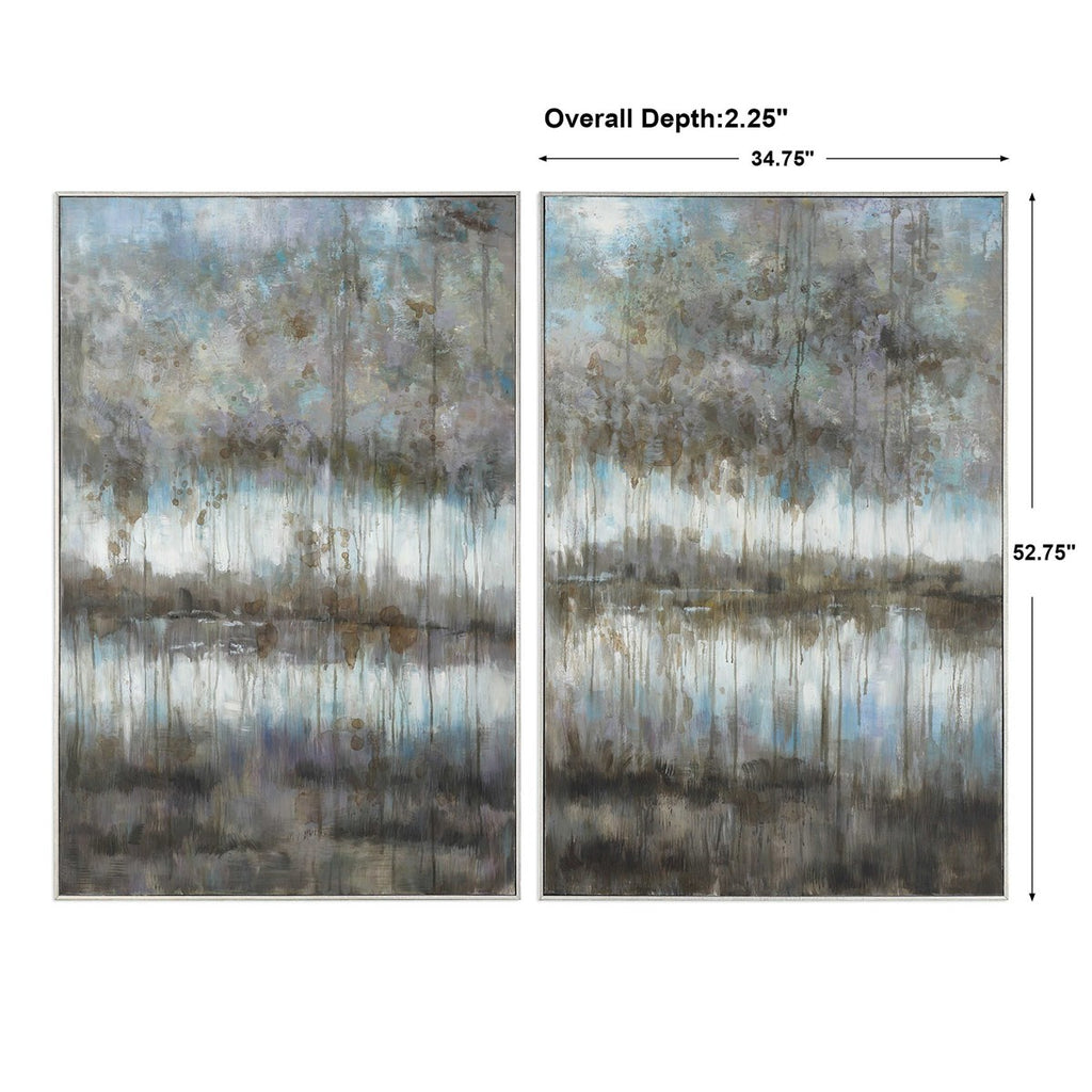 Gray Reflections Landscape Art Set of 2 - Bombay Mercantile