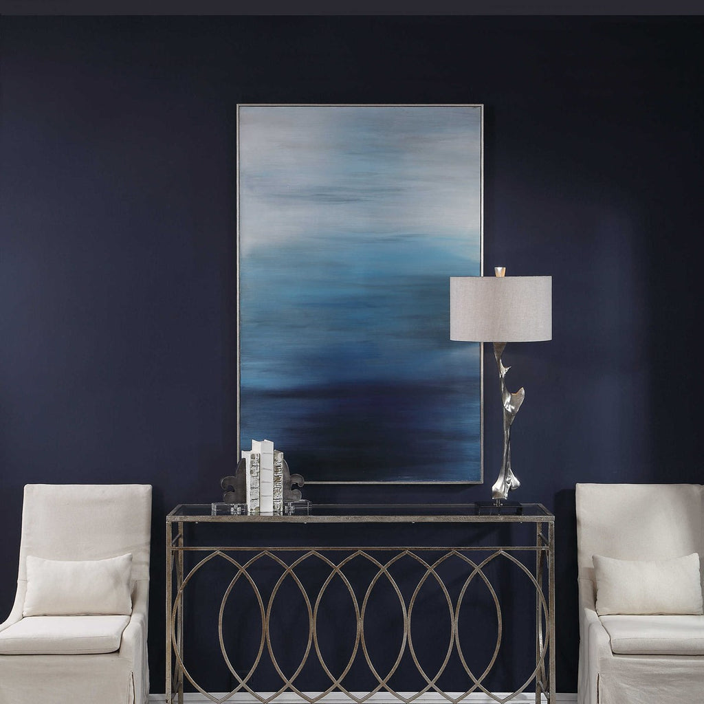 Moonlit Sea Hand Painted Canvas - Bombay Mercantile