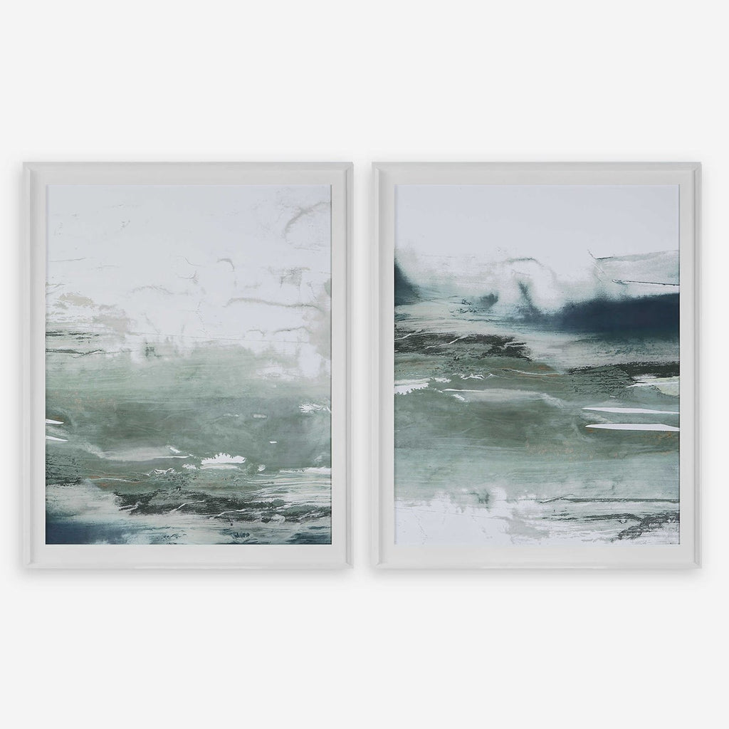 Emerald Daze Abstract Prints, Set of 2 - Bombay Mercantile