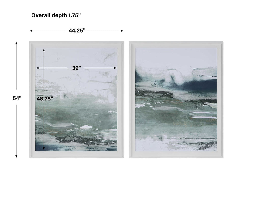 Emerald Daze Abstract Prints, Set of 2 - Bombay Mercantile