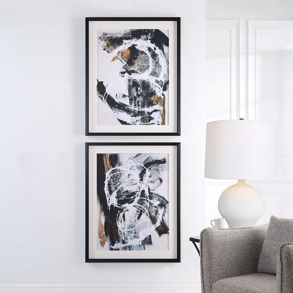 Winterland Abstract Prints, Set of 2 - Bombay Mercantile