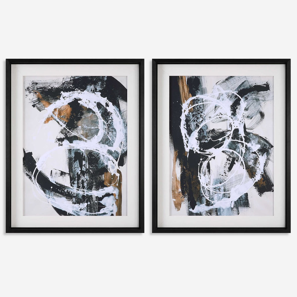 Winterland Abstract Prints, Set of 2 - Bombay Mercantile