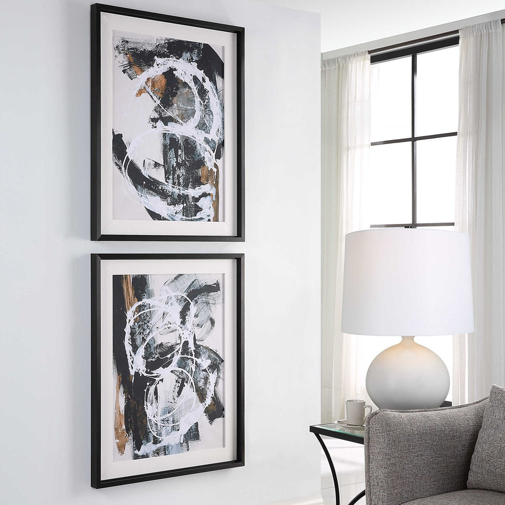 Winterland Abstract Prints, Set of 2 - Bombay Mercantile