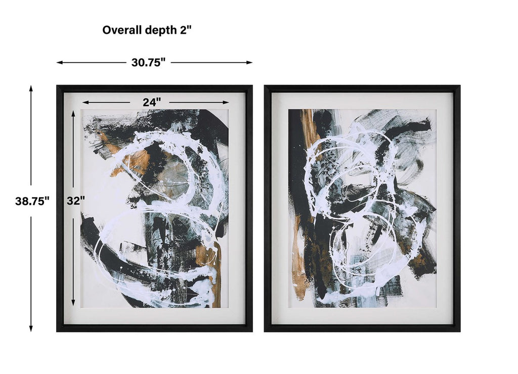 Winterland Abstract Prints, Set of 2 - Bombay Mercantile