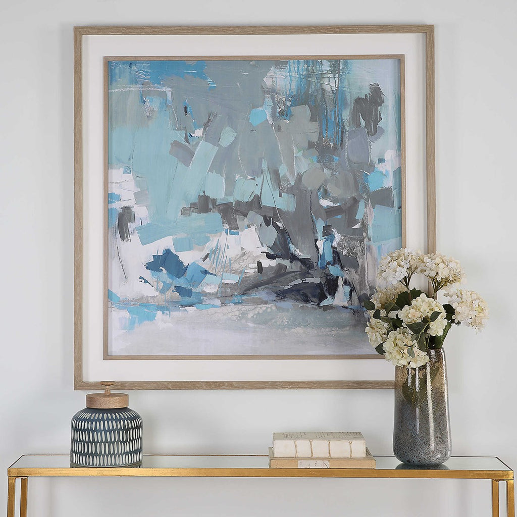 Misty Moonlight Abstract Framed Print - Bombay Mercantile