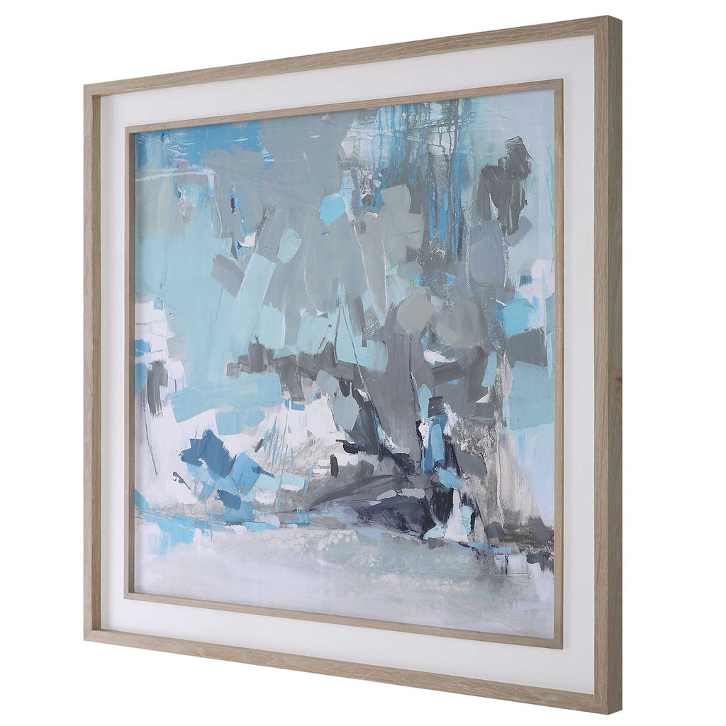 Misty Moonlight Abstract Framed Print - Bombay Mercantile