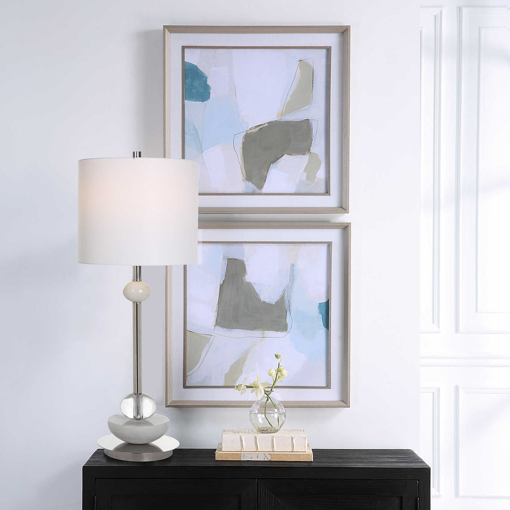 Mist Shapes Framed Prints, Set of 2 - Bombay Mercantile