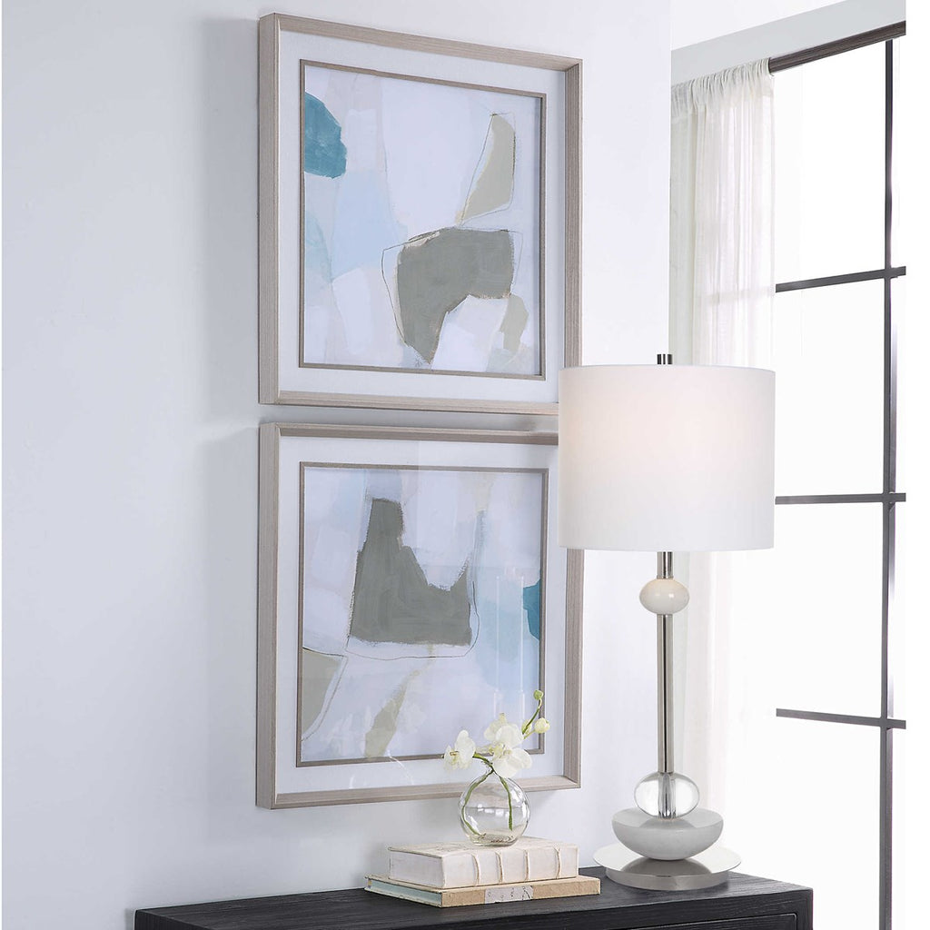 Mist Shapes Framed Prints, Set of 2 - Bombay Mercantile