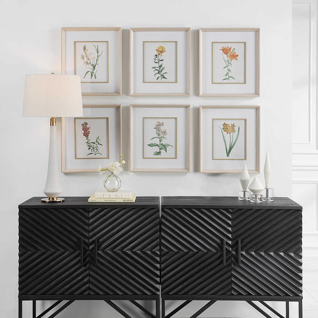 Classic Botanicals Framed Prints Set of 6 - Bombay Mercantile