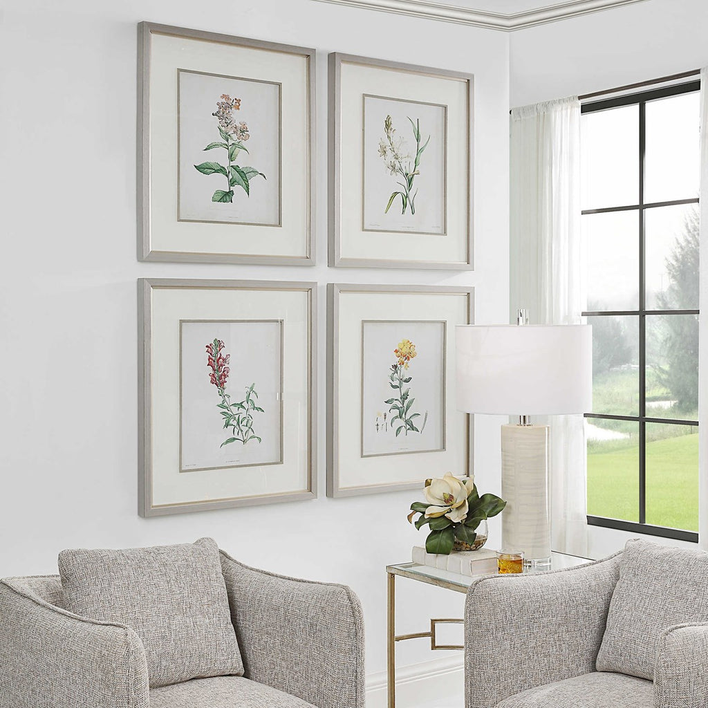Heirloom Blooms Study Framed Prints Set of 4 - Bombay Mercantile