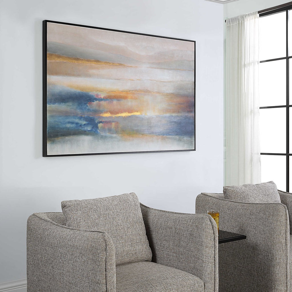 Seafaring Dusk Hand Painted Abstract Art - Bombay Mercantile