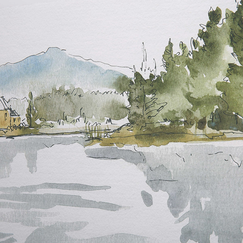 Serene Lake Framed Prints, Set of 2 - Bombay Mercantile