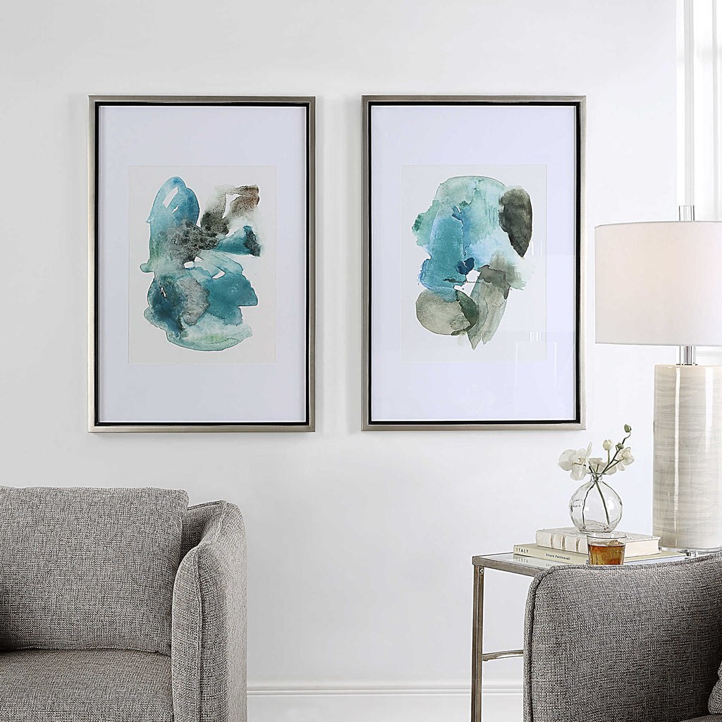 Blueprints Watercolor Prints, Set Of 2 - Bombay Mercantile