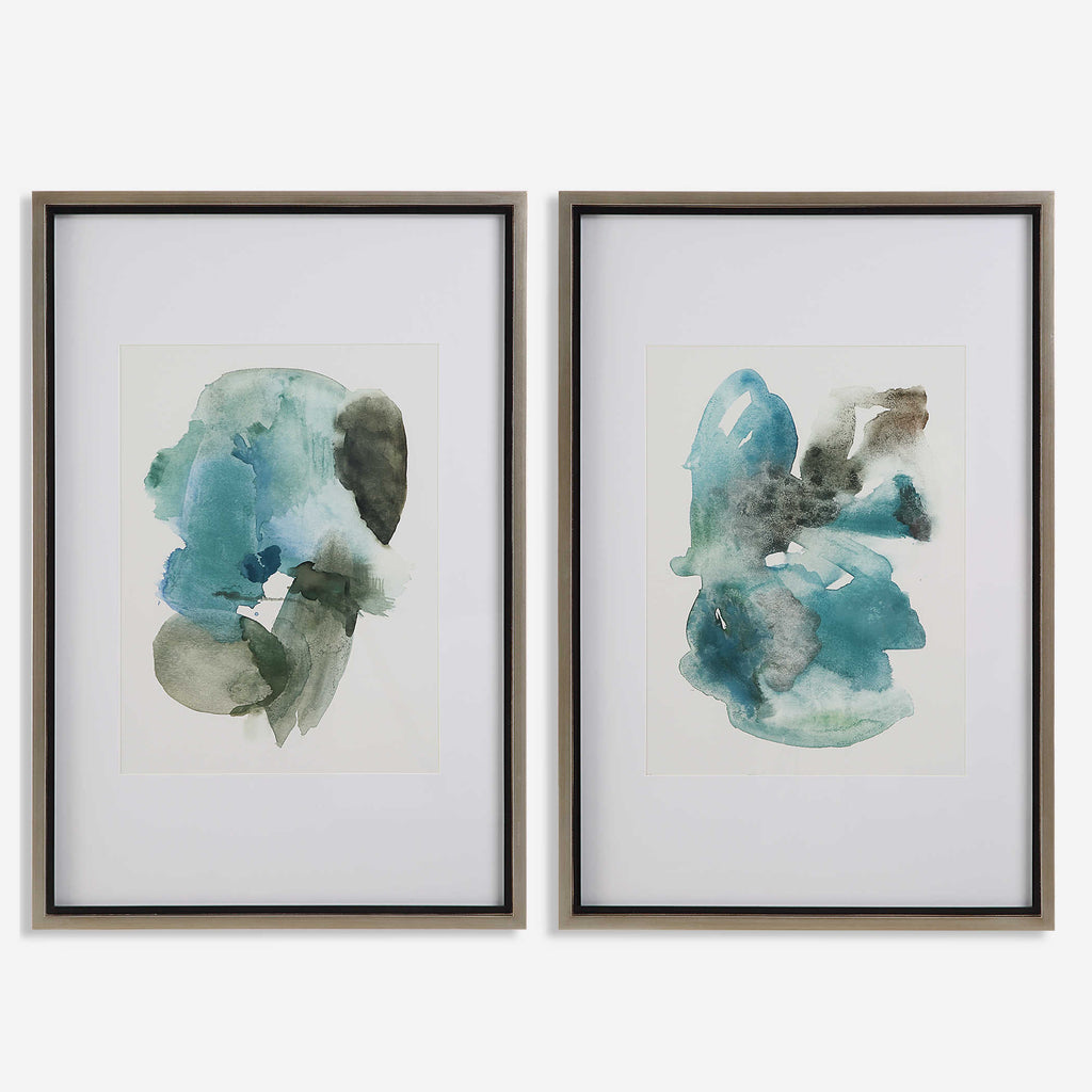 Blueprints Watercolor Prints, Set Of 2 - Bombay Mercantile