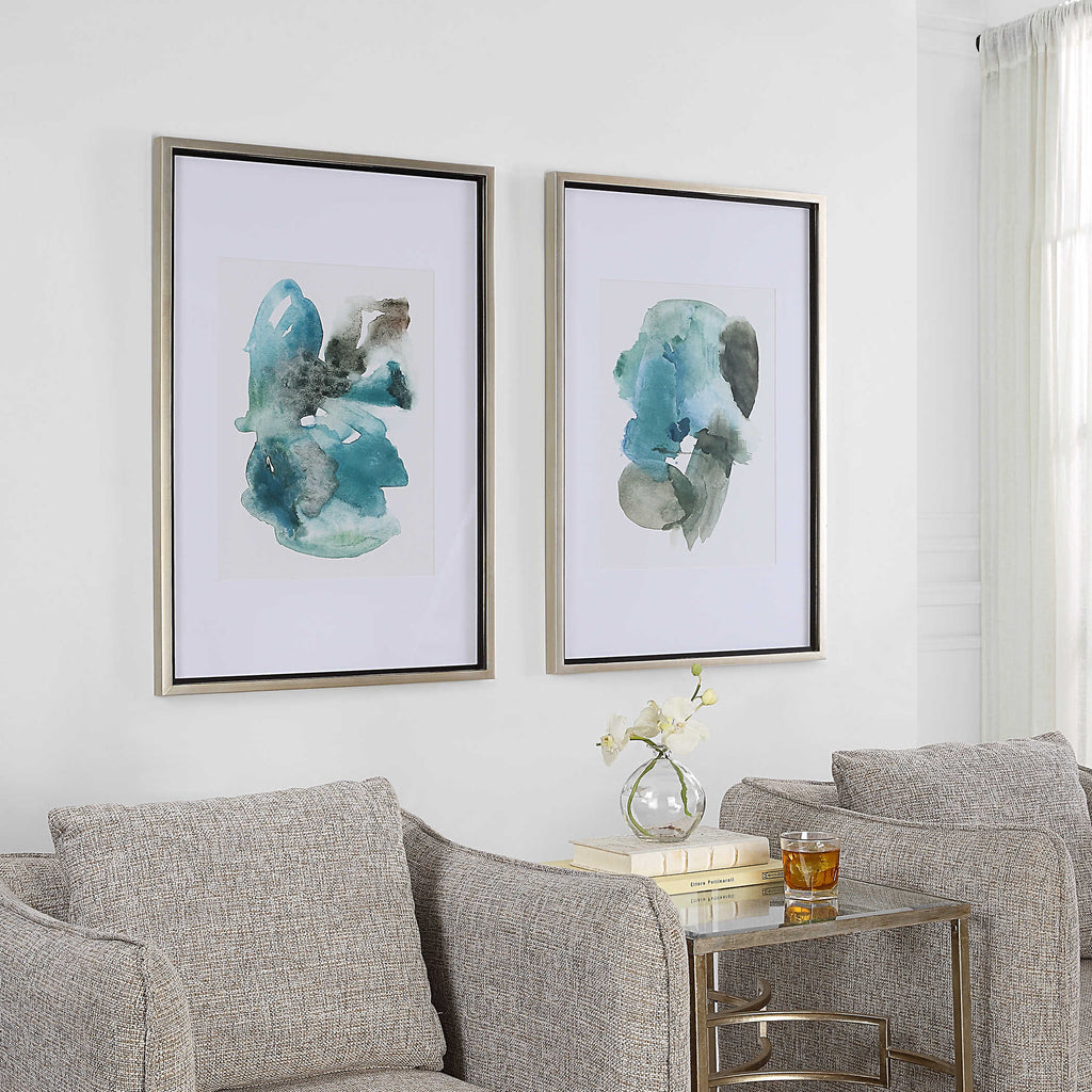 Blueprints Watercolor Prints, Set Of 2 - Bombay Mercantile